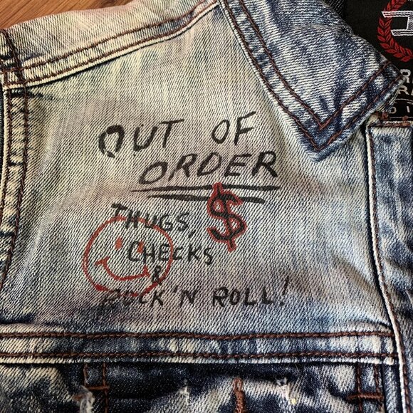 Jordan Craig Legacy Edition Graffiti Denim Jacket - Picture 8 of 12